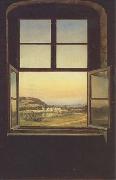 johann christian Claussen Dahl View through a Window to the Chateau of Pillnitz (mk09) Spain oil painting reproduction